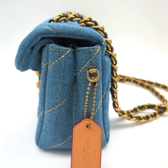 Coach Quilted Tabby 26 Medium Denim Shoulder Bag - Picture 4 of 8